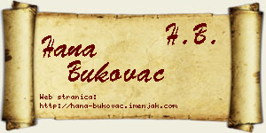 Hana Bukovac vizit kartica